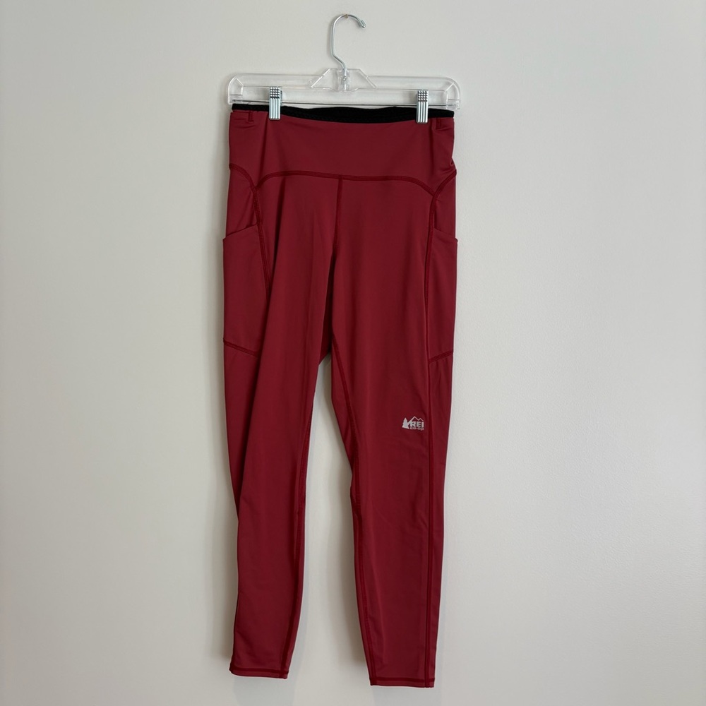 REI Co-Op Burgundy Drawstring Active Leggings size L